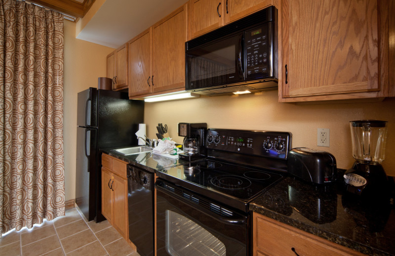 Guest kitchen at Holiday Inn Club Vacations Smoky Mountain Resort.