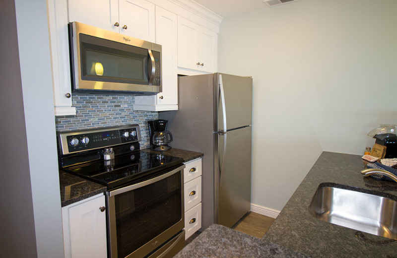 Condo kitchen at The Beach Condominiums Hotel-Resort.