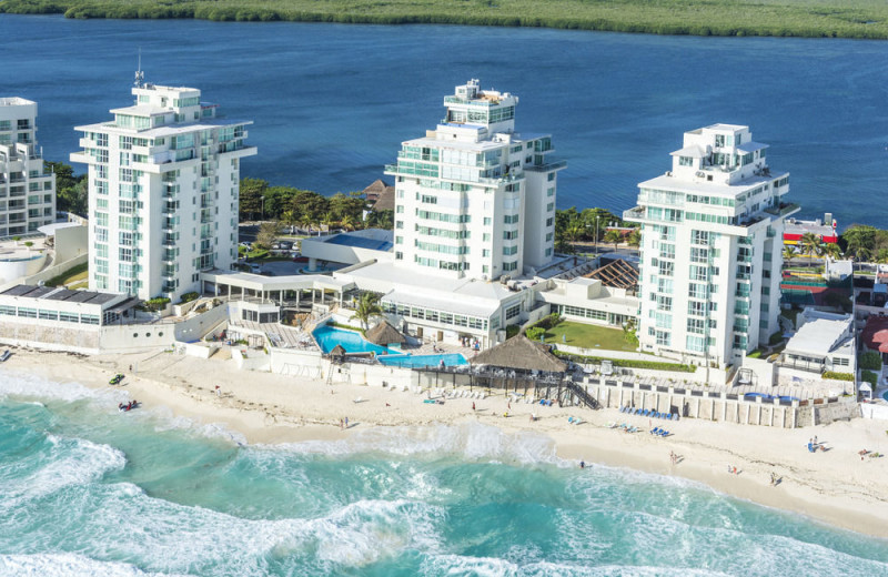 Aerial view of Yalmakan Cancun Hotel and Marina.