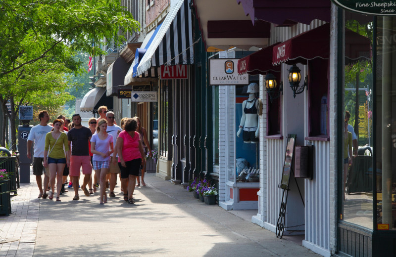 Shopping near Harbor Shores on Lake Geneva.