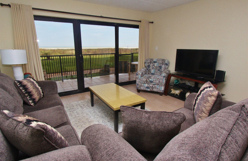 Rental living room at Seabreeze I.