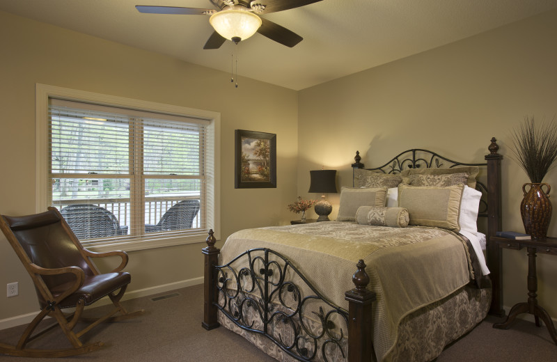 Cabin bedroom at Caryonah Hunting Lodge.