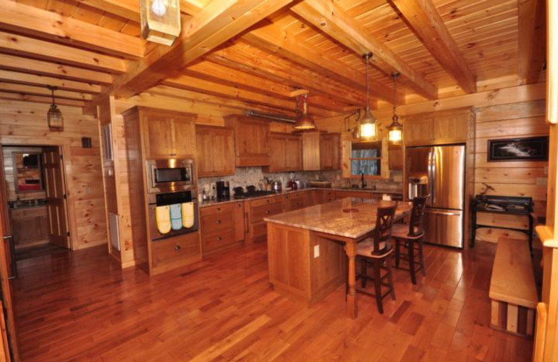 Rental kitchen at Rumbling Bald Resort.