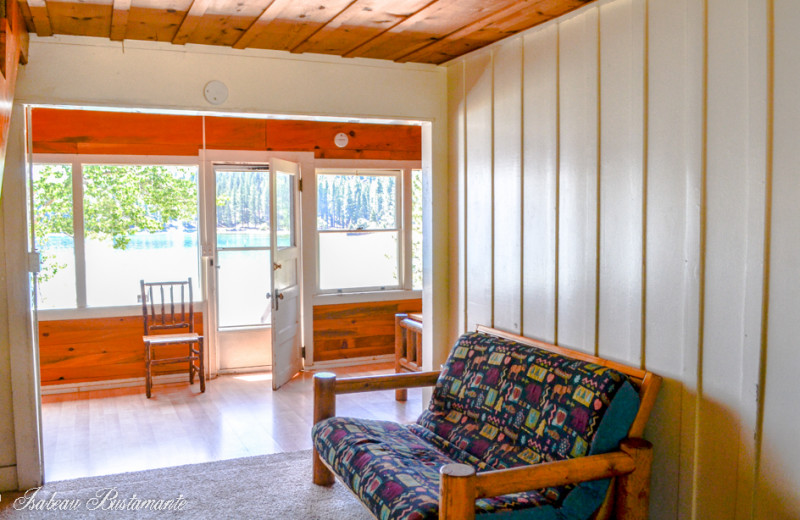 Cabin living room at Meeks Bay Resort & Marina.