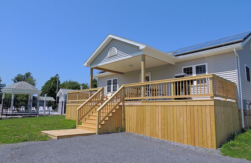 Cottage exterior at Angel Rock Waterfront Cottages.