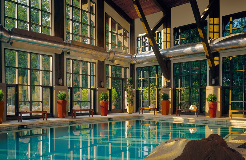 Indoor pool at The Lodge at Woodloch.