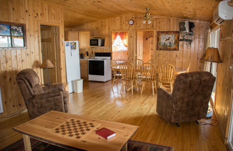 Cabin interior at Bear Paw Resort.