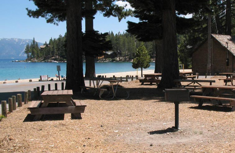 Picnic area at Meeks Bay Resort 