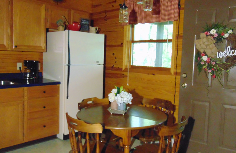 Cabin kitchen at Cabins at Dale Hollow.