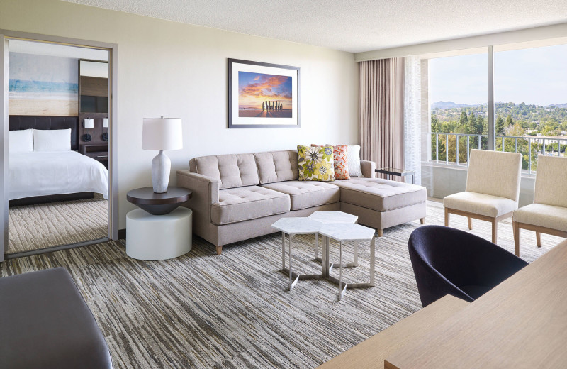 Guest room at Warner Center Marriott Woodland Hills.