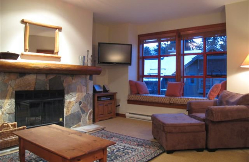 Guest living room at Whistler Retreats.