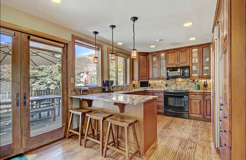 Rental kitchen at Vail Rentals by Owner.