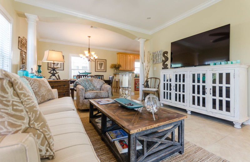 Rental living room at Purple Parrot Perdido Key.