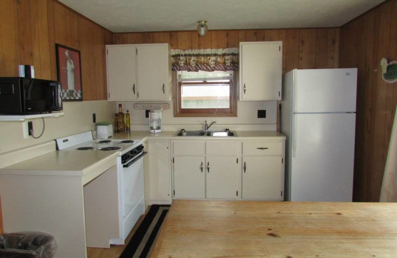 Guest kitchen at The Cottage Resort & Marina Inn.