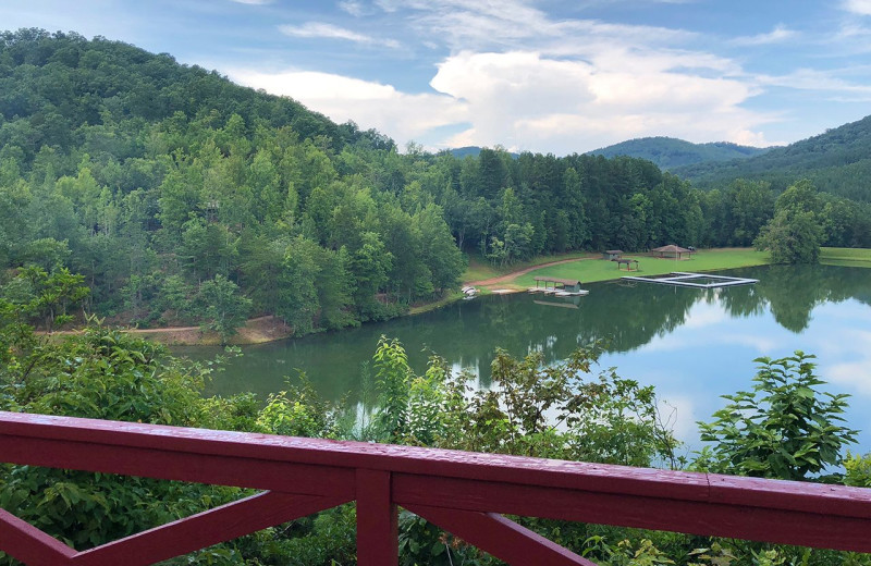 Lake view at Yogi Bear's Camp Golden Valley.
