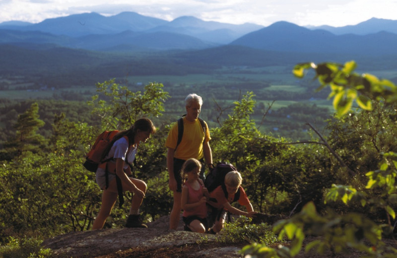 Family hiking at Owaissa Club Vacation Rentals.