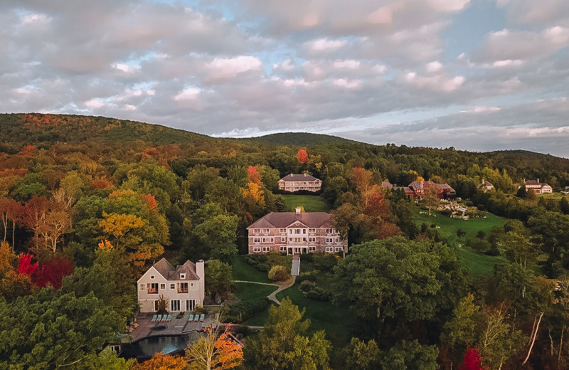 Aerial view of The Inn at Ocean's Edge.