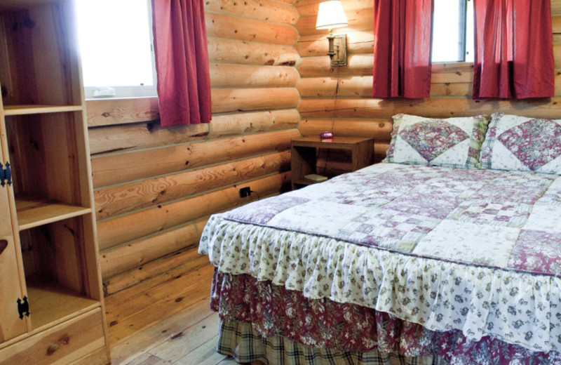 Cabin bedroom at High Country Guest Ranch.