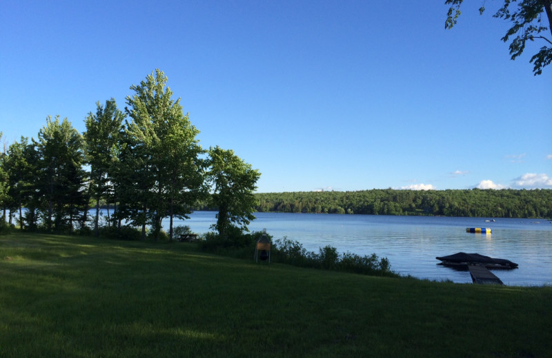 Lake view at Snowy Owl Cabins.