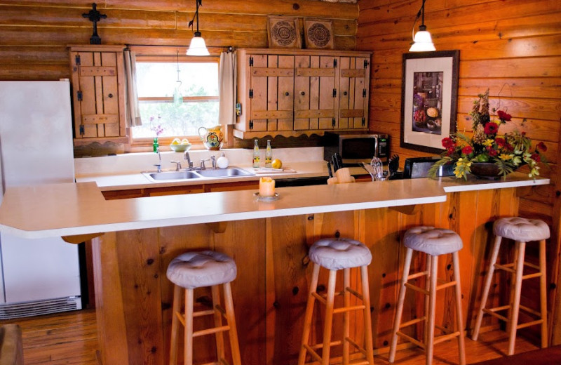 Rental kitchen at Hill Country Premier Lodging.