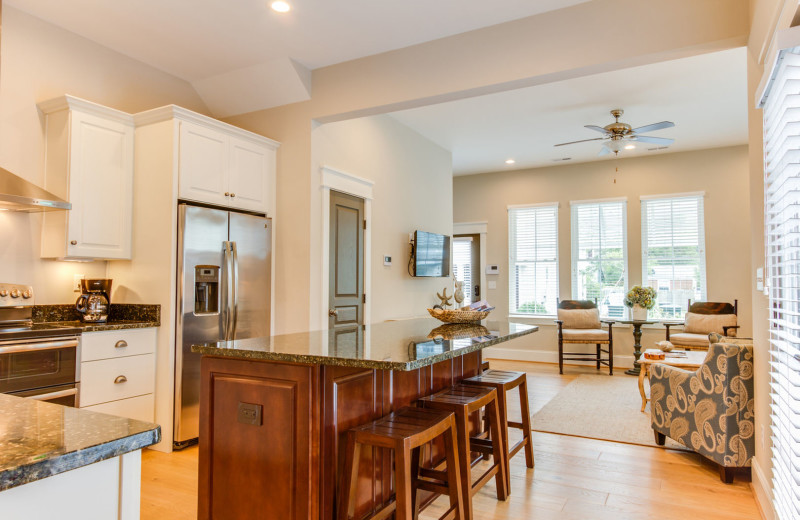 Rental kitchen at Coastal Accommodations.