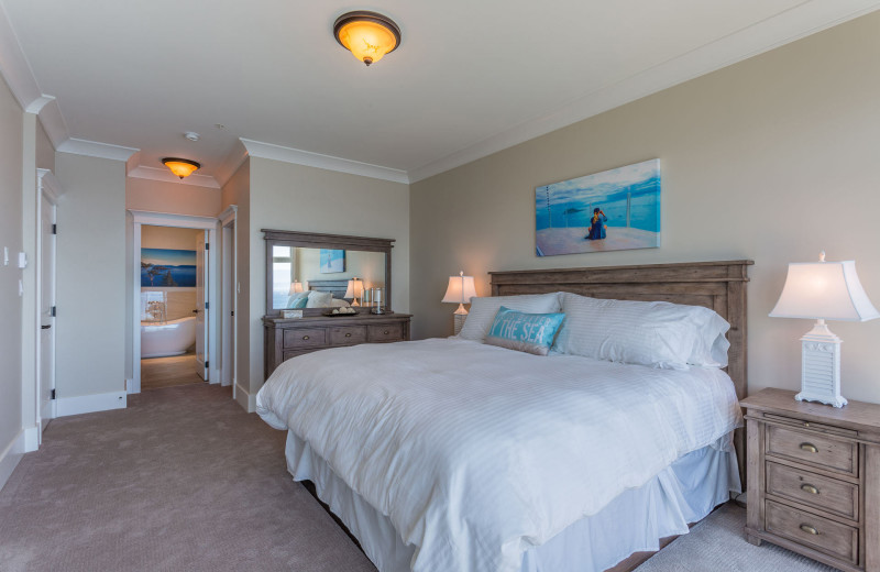 Guest bedroom at SookePoint Ocean Cottage Resort.