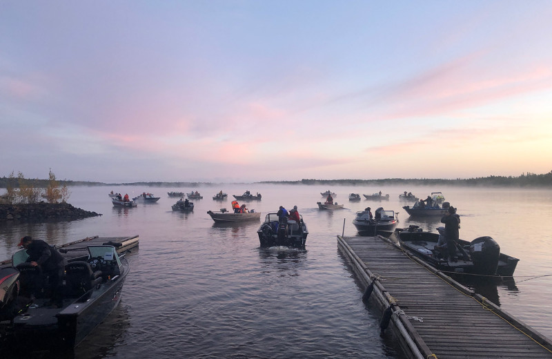 Fishing tournament at Pakwash Lake Camp.