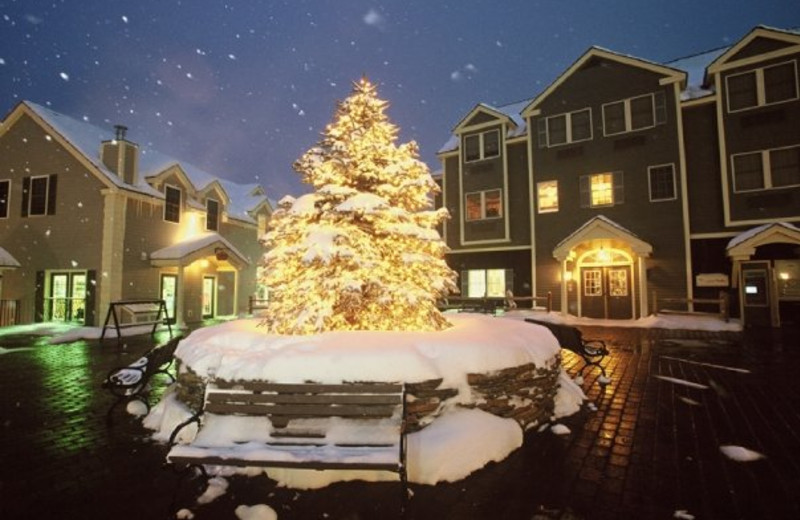 Resort courtyard at Jiminy Peak Mountain.