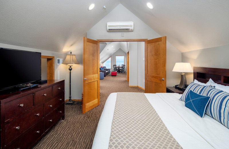 Guest room at Beacon Pointe Resort.