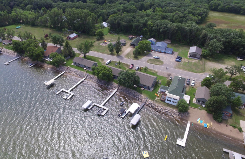 Aerial view of Barky's Resort.