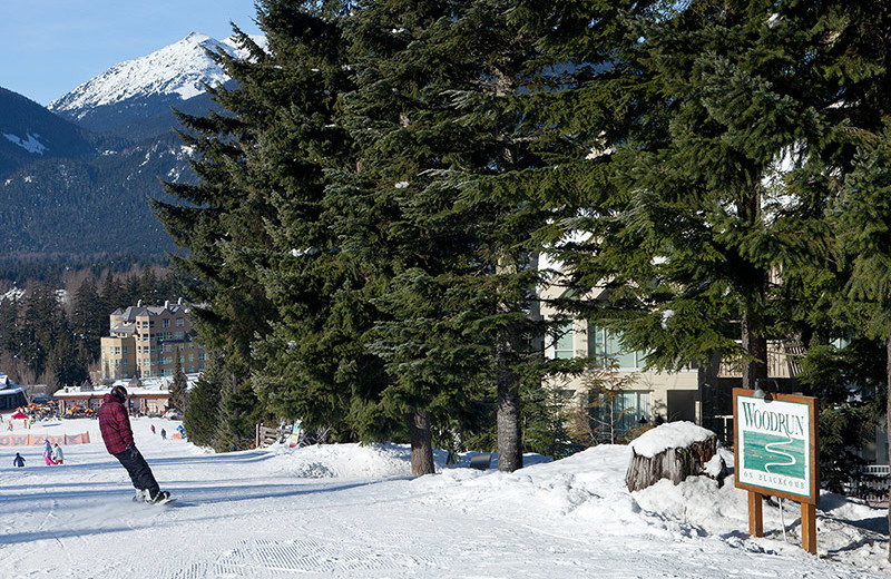 Skiing at Woodrun Lodge.