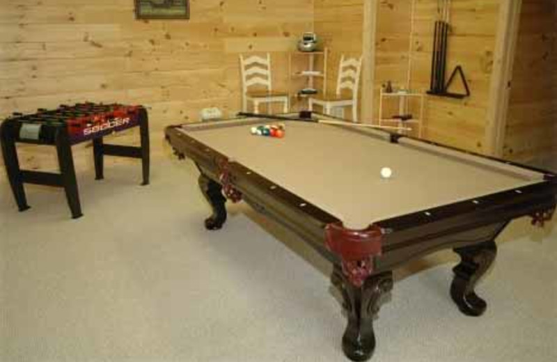 Game Room at JP Ridgeland Cabin Rentals
