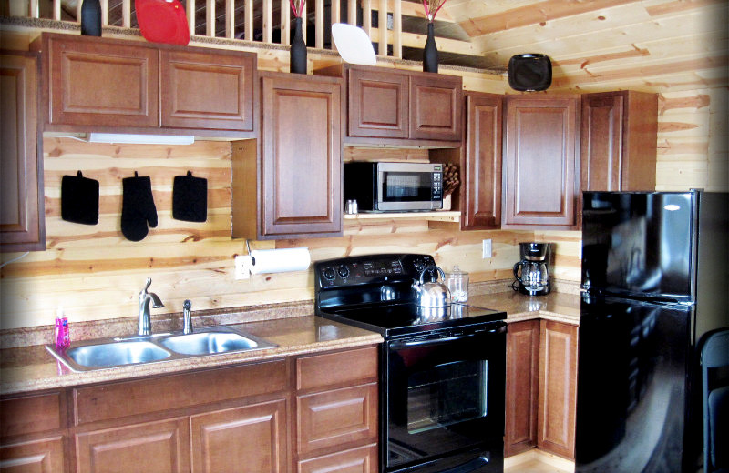 Cabin kitchen at Canyonlands Lodging.