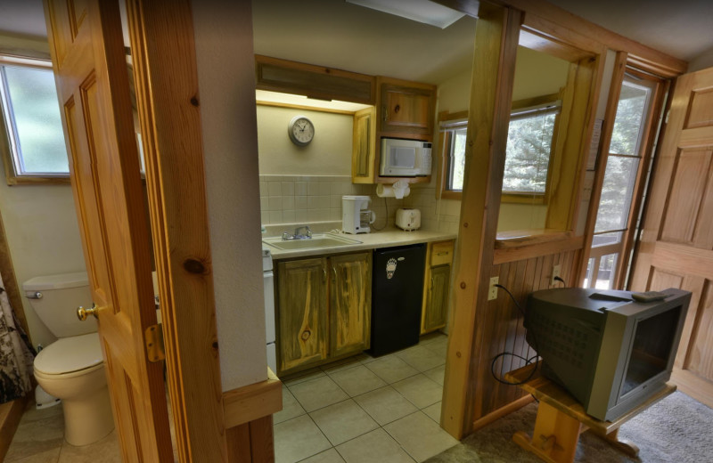 Cabin interior at Workshire Lodge.