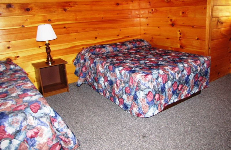 Cabin bedroom at The Depe Dene Resort.