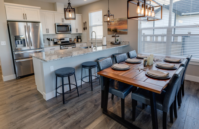 Rental kitchen at Oyhut Bay Seaside Village.