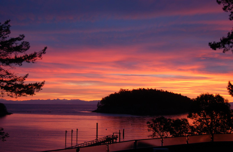 Sunset at Mayne Island Resort and Spa.