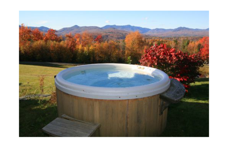 Vacation rental hot tub at Stowe Country Homes.