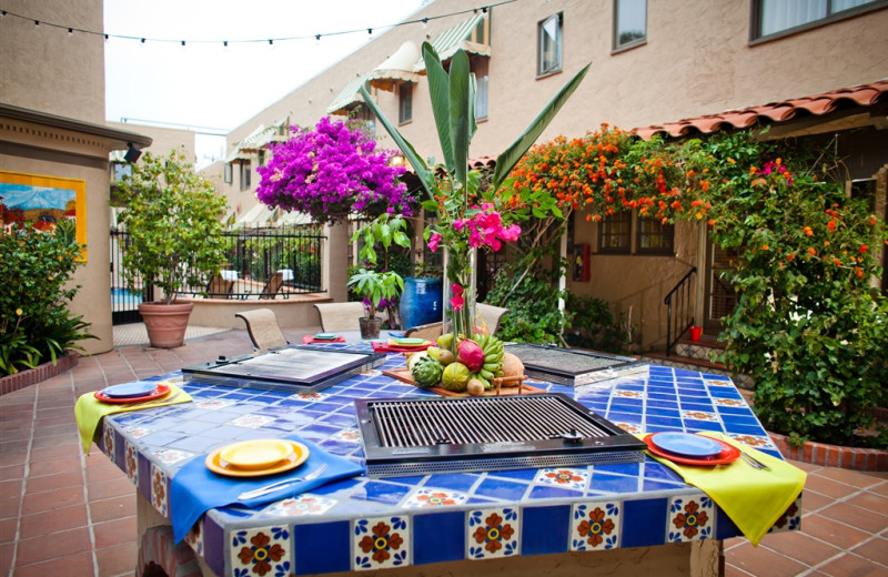 Outdoor dining at El Cordova Hotel.