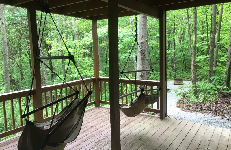 Cabin deck at Aspen Ridge.