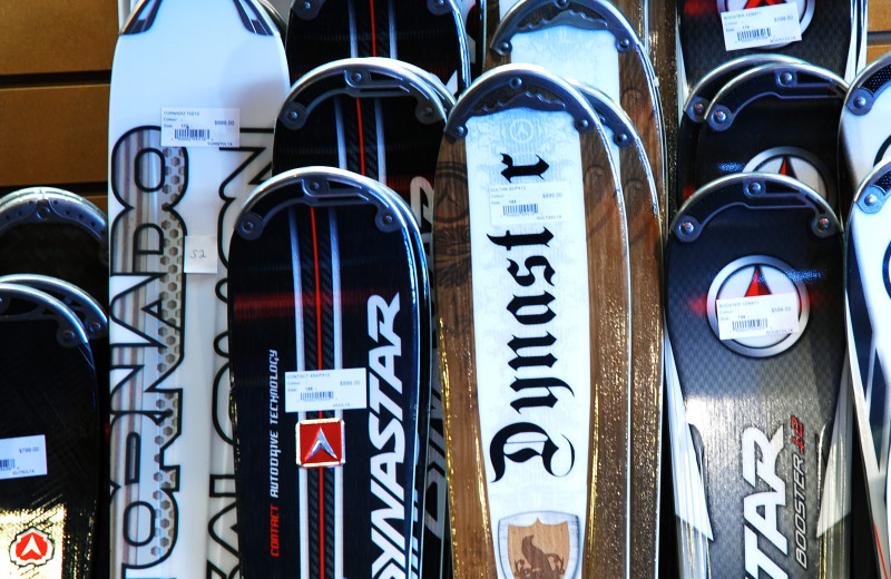 Skis at Banff Rocky Mountain Resort.