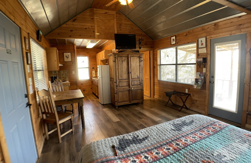 Cabin interior at Walnut Canyon Cabins.