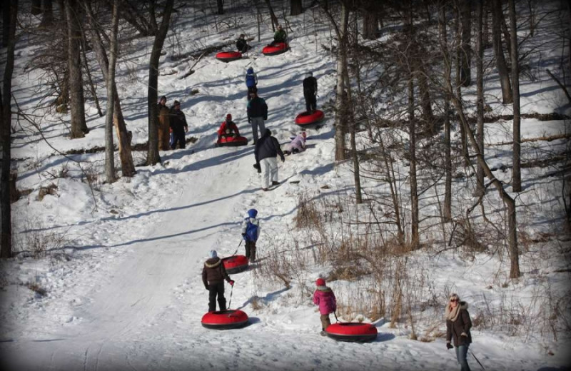 Snow tubing at Cedar Valley Resort.