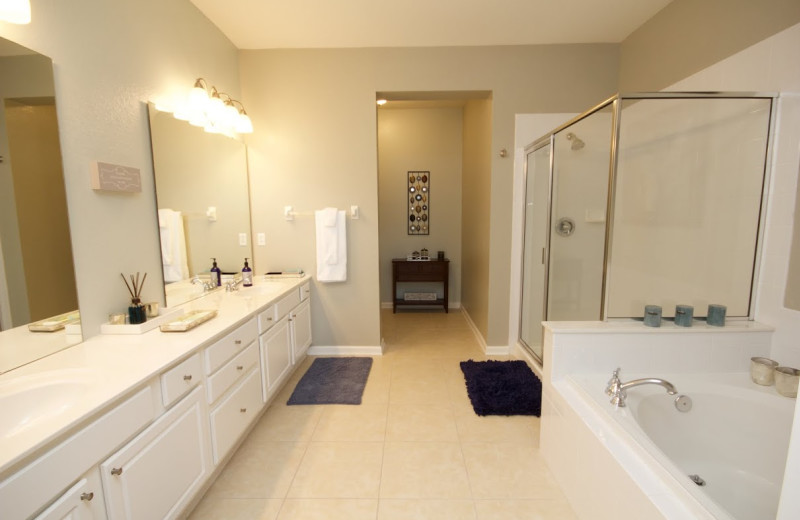 Rental bathroom at Orlando Luxury Escapes Vacation Rentals.