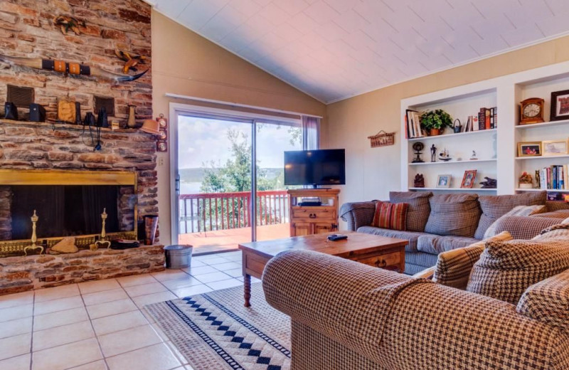 Living room at Moores Hidden Cove Retreat.