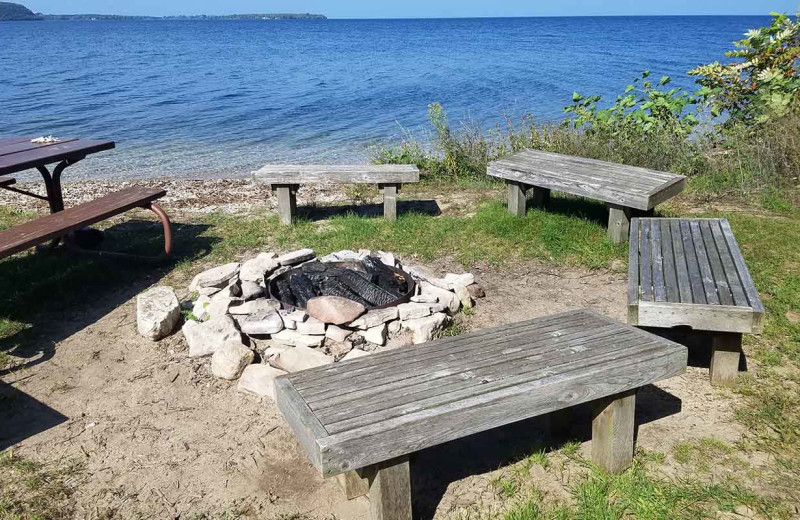 Fire pit at Bay Shore Inn.