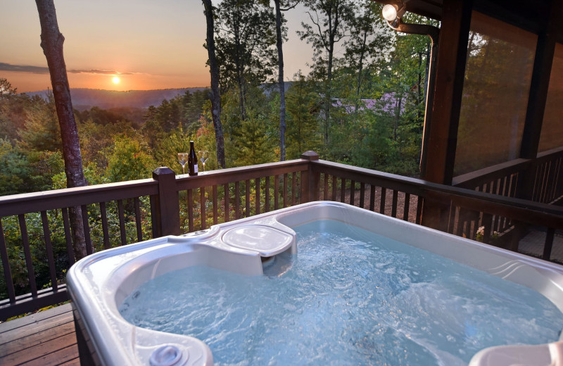 Rental hot tub at Mountain Escapes Property Management Company.