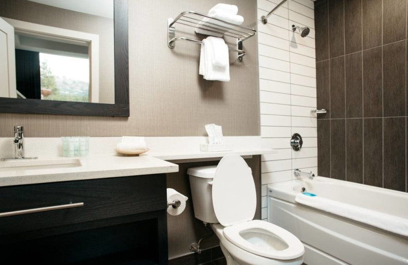 Guest bathroom at Mountaineer Lodge.