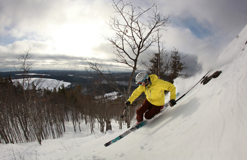 Skiing at Aqua Log Cabin Resort.