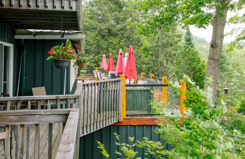 Private balconies from the Lake view Studio's at Heather Lodge. Two floors are very high up from the lake, with the bottom ground level for accessibility.  